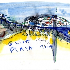 Monde à la plage