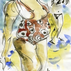 Femme au maillot à fleur
