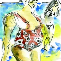 Femme au maillot à fleur
